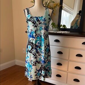 Columbia Blue and White Sleeveless Sundress